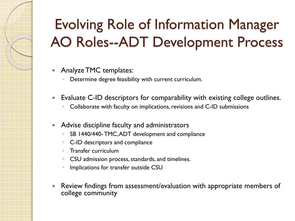 evolving role of information manager ao roles