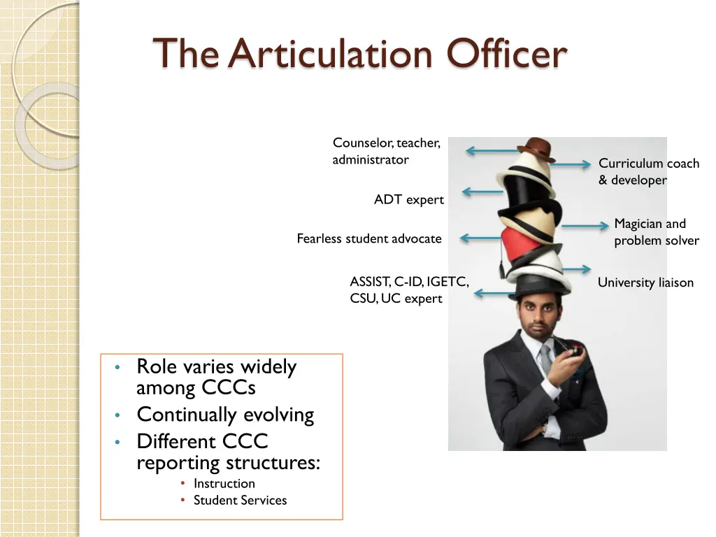 the articulation officer