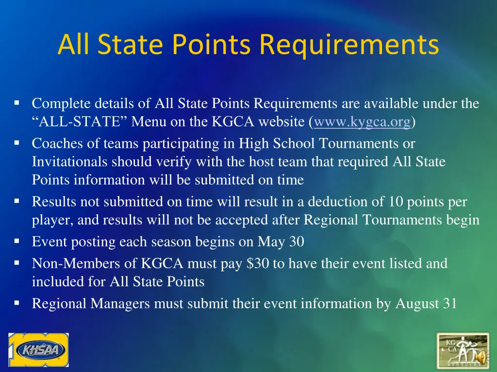 all state points requirements