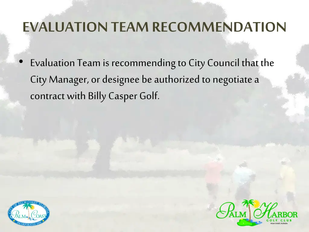 evaluation team recommendation