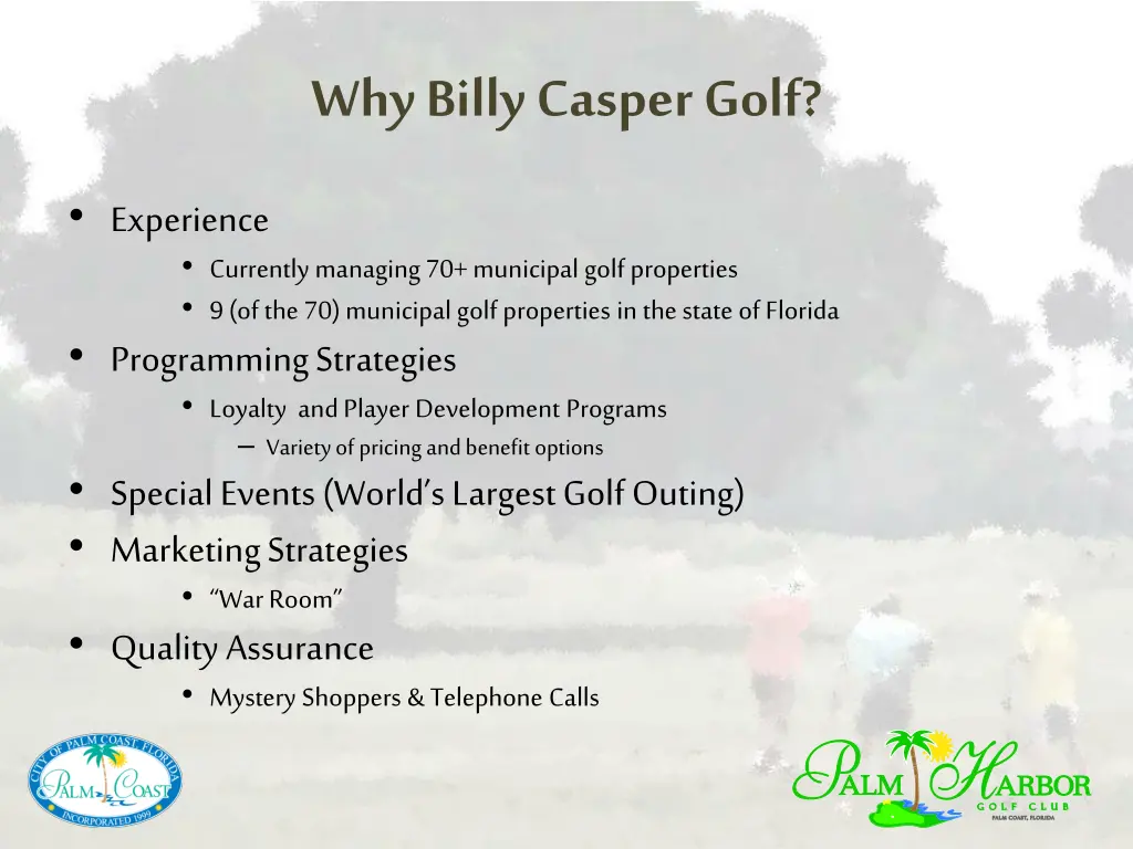 why billy casper golf