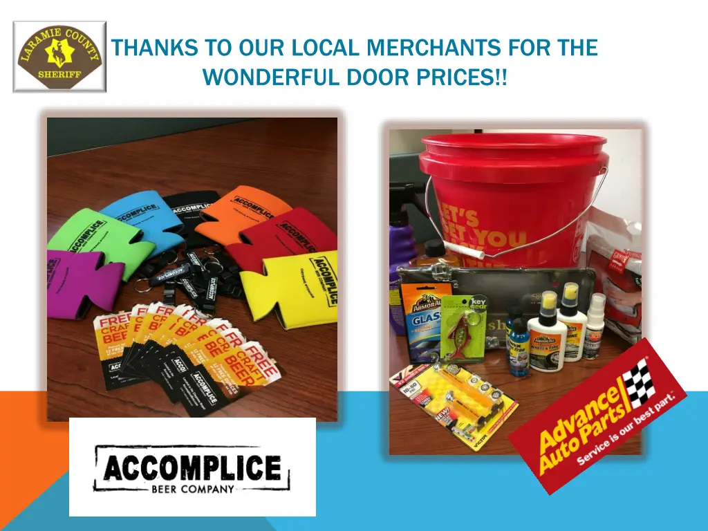 thanks to our local merchants for the wonderful