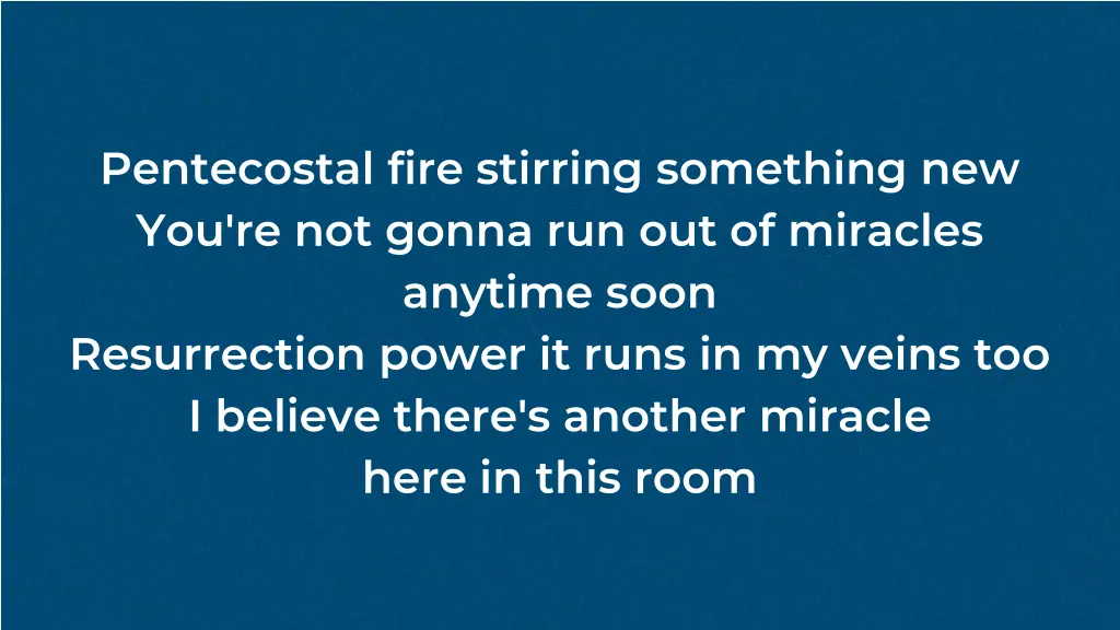 pentecostal fire stirring something