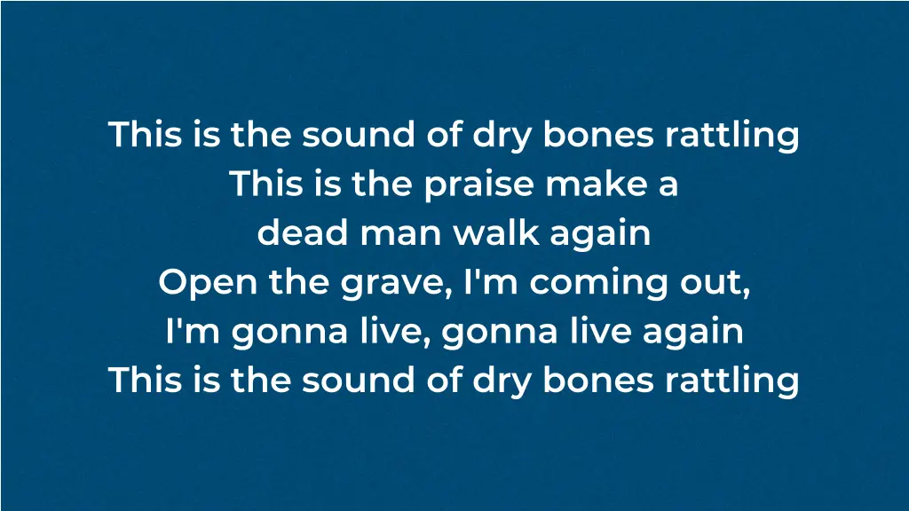 this is the sound of dry bones rattling this 1