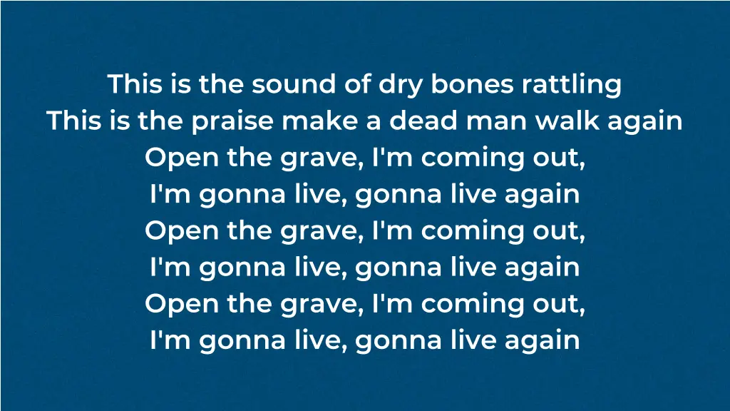 this is the sound of dry bones rattling this 2