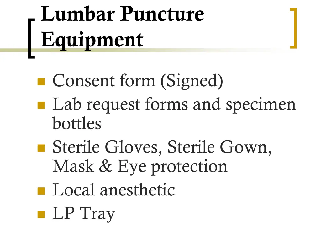 lumbar puncture equipment