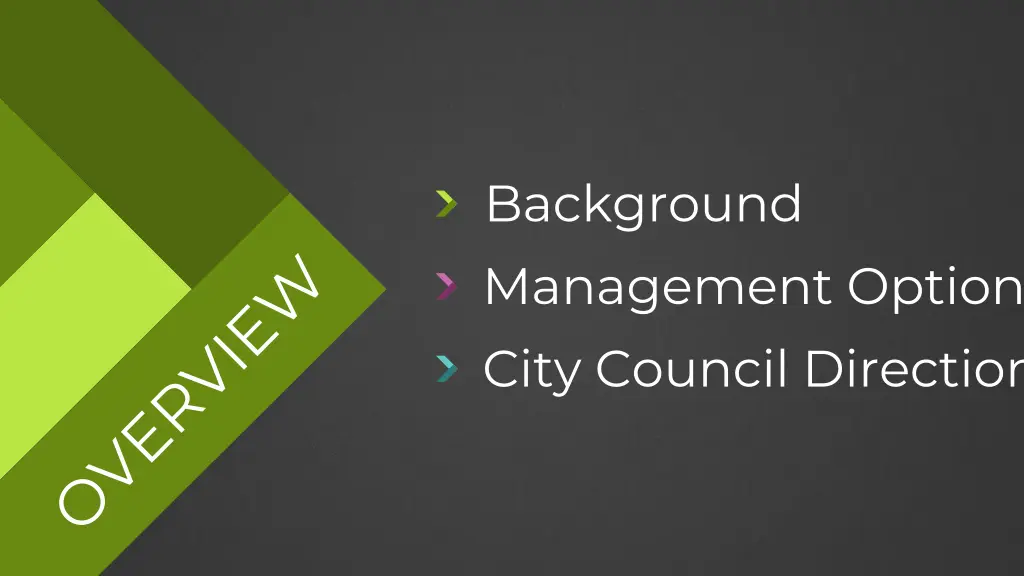 background management options city council
