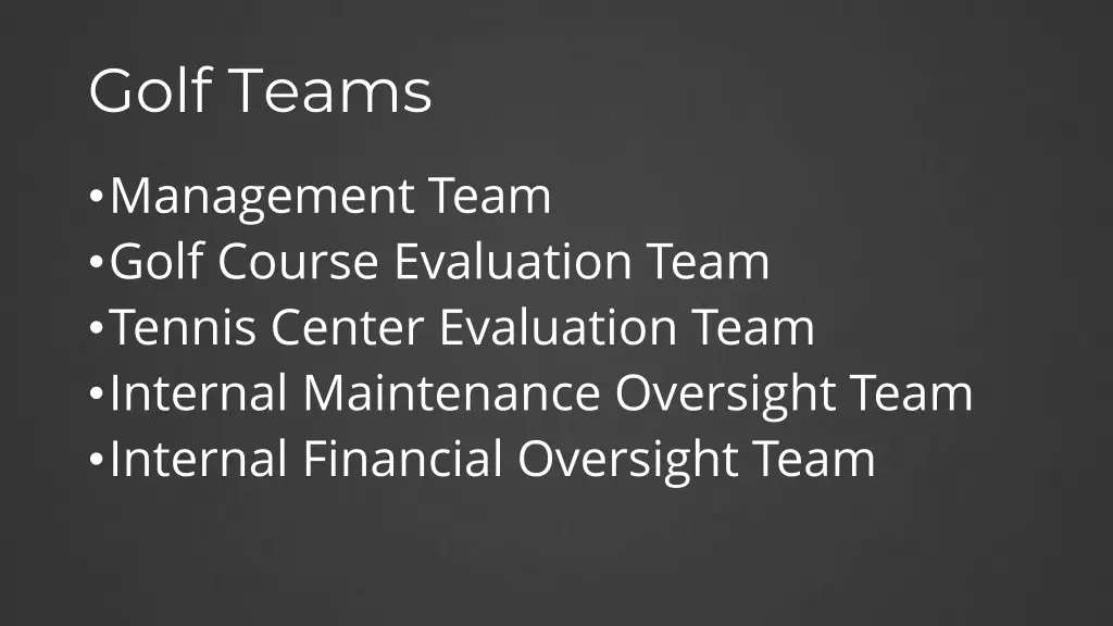 golf teams