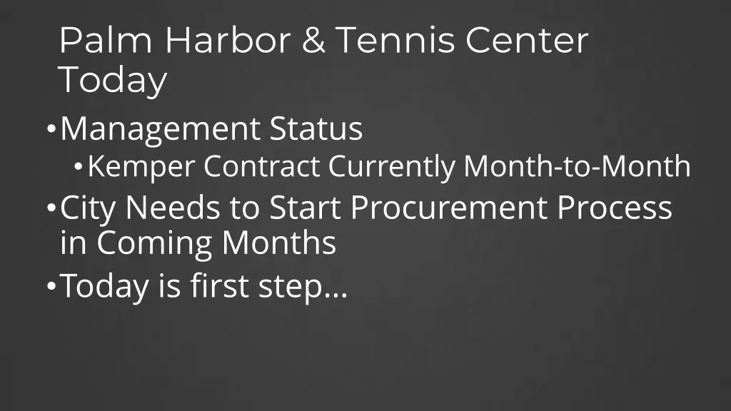 palm harbor tennis center today management status