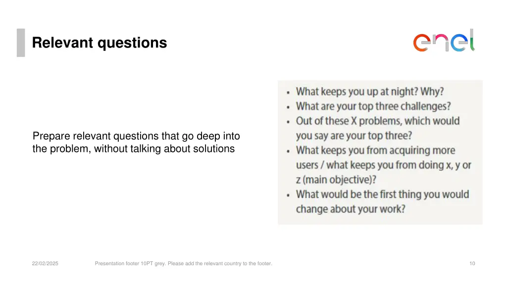 relevant questions