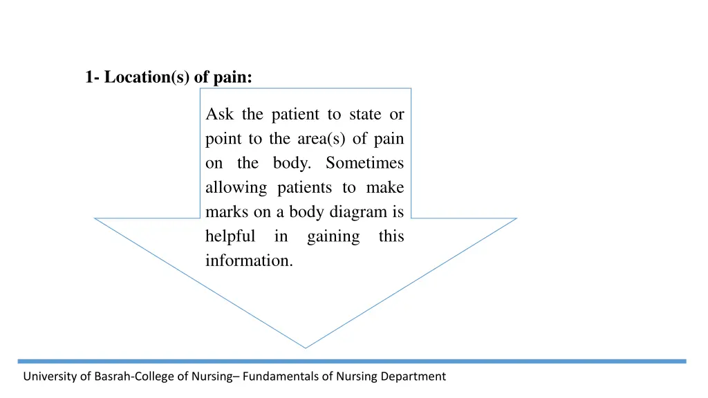 1 location s of pain