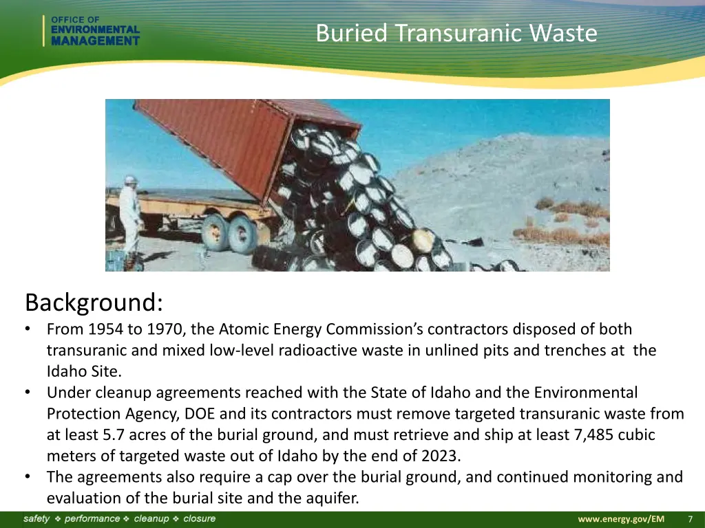 buried transuranic waste