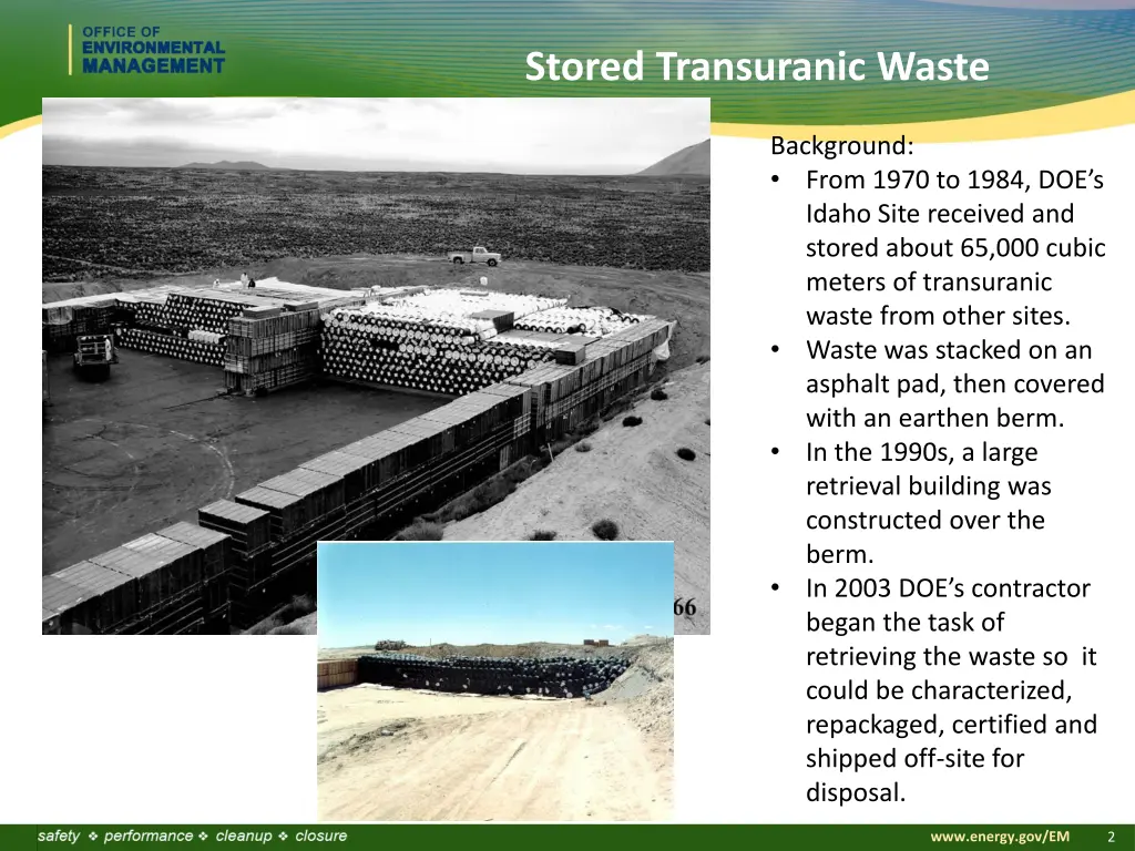 stored transuranic waste