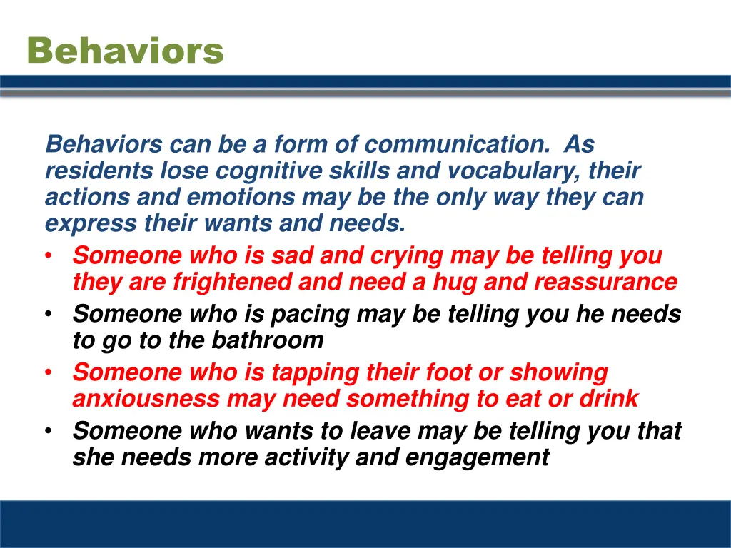 behaviors