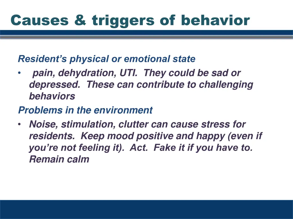 causes triggers of behavior