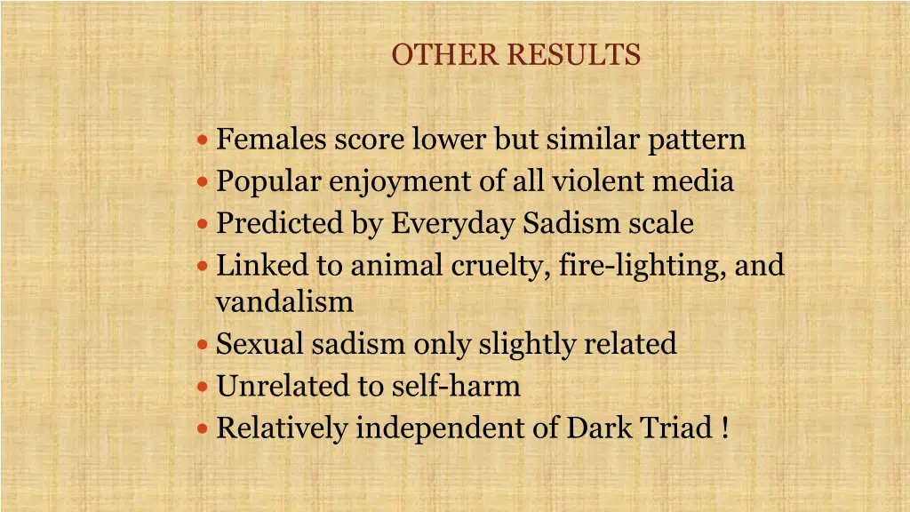 other results