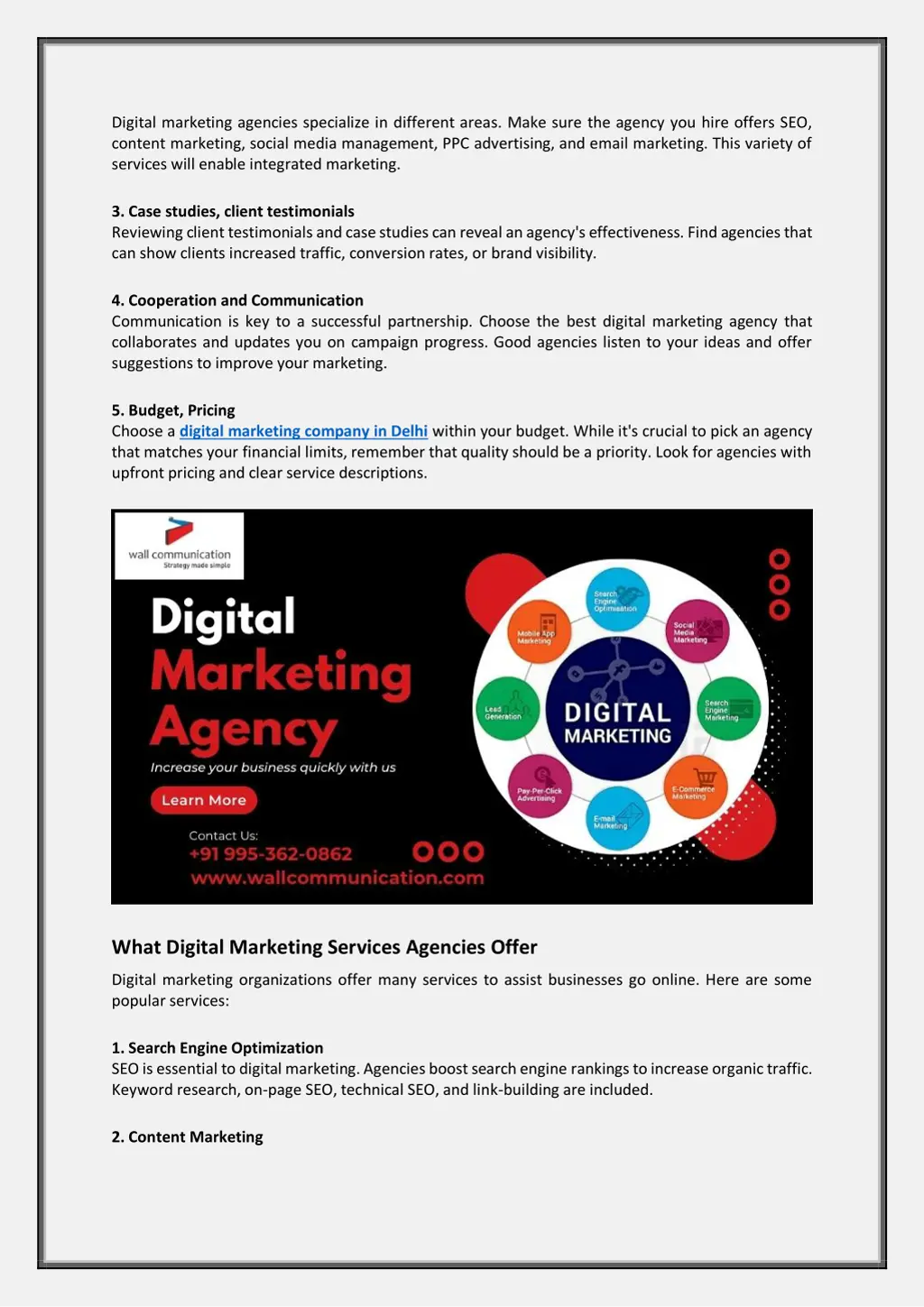 digital marketing agencies specialize