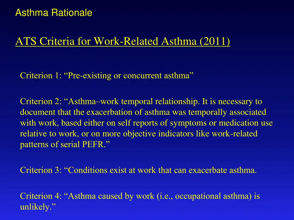 asthma rationale