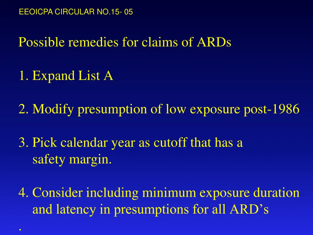 eeoicpa circular no 15 05 11