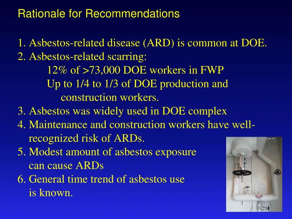 rationale for recommendations