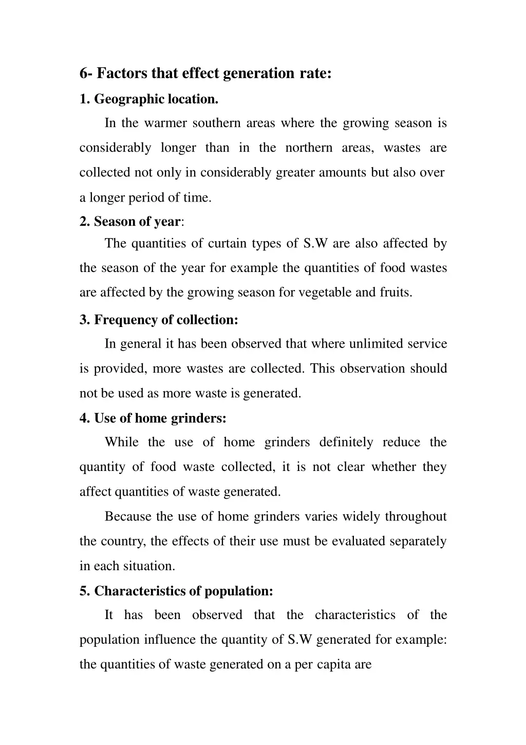 6 factors that effect generation rate