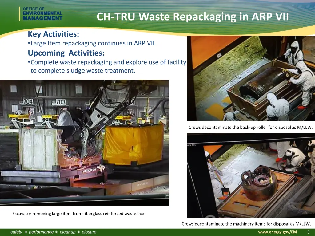 ch tru waste repackaging in arp vii
