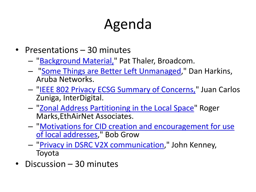 agenda