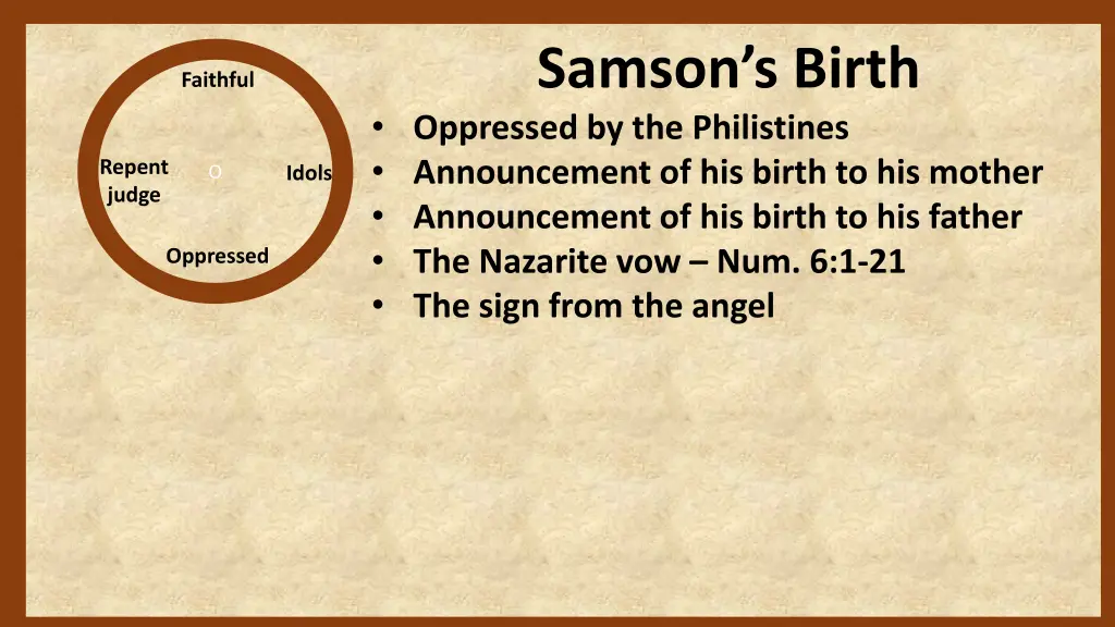 samson s birth oppressed by the philistines