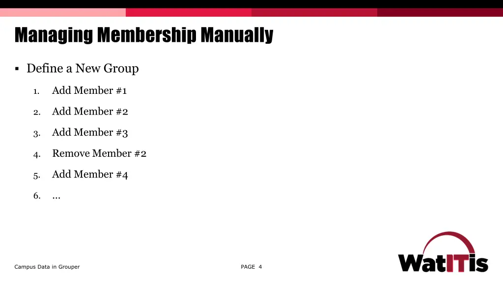 managing membership manually