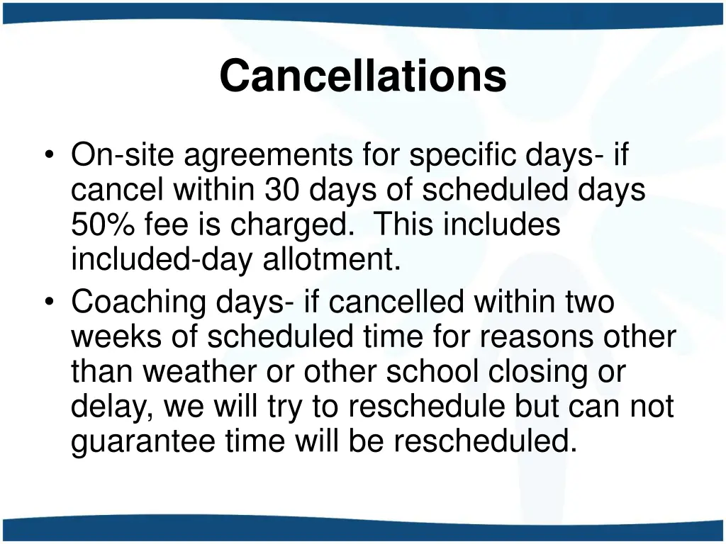cancellations