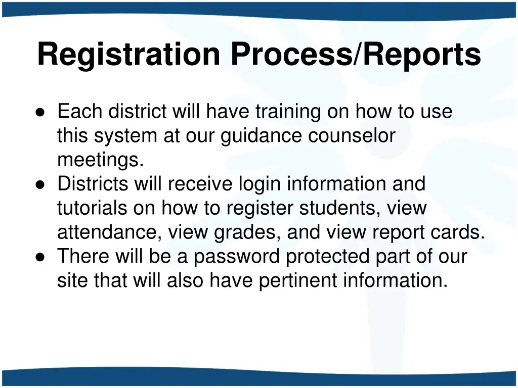 registration process reports