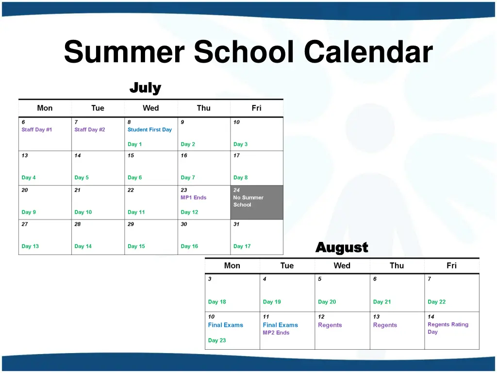 summer school calendar