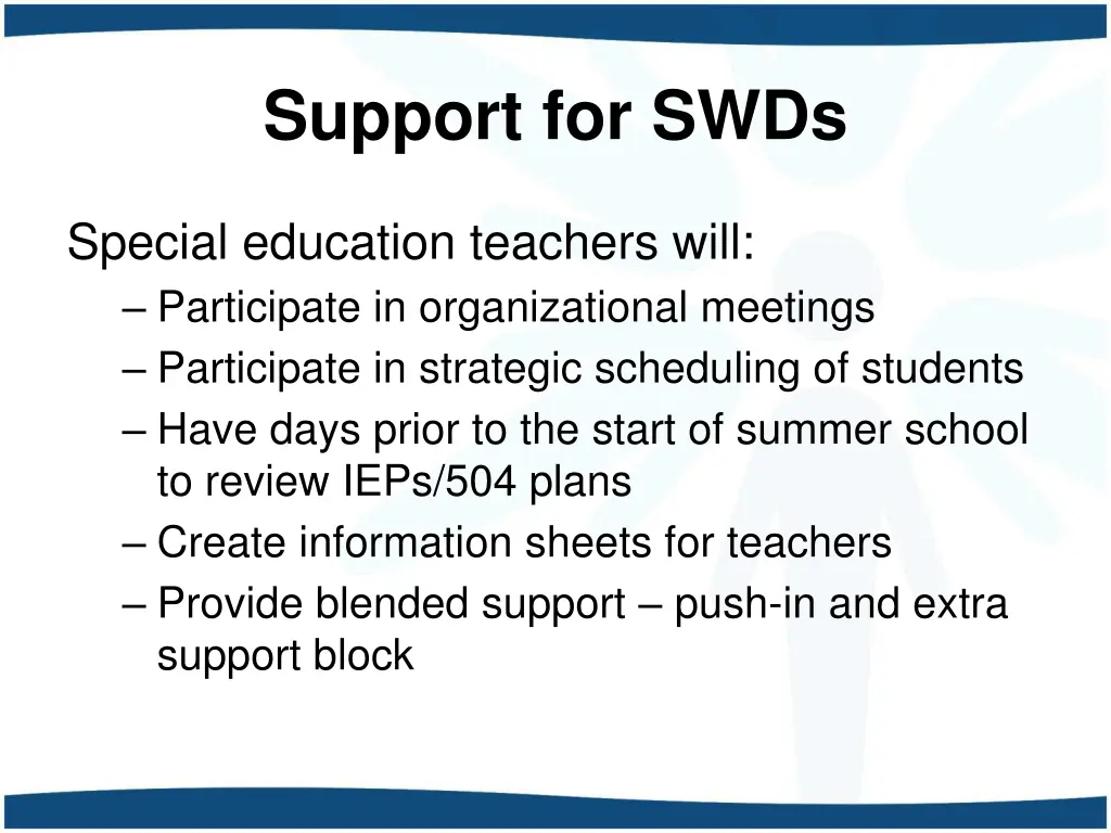 support for swds