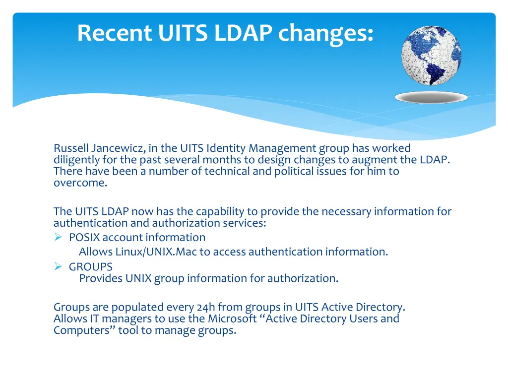 recent uits ldap changes