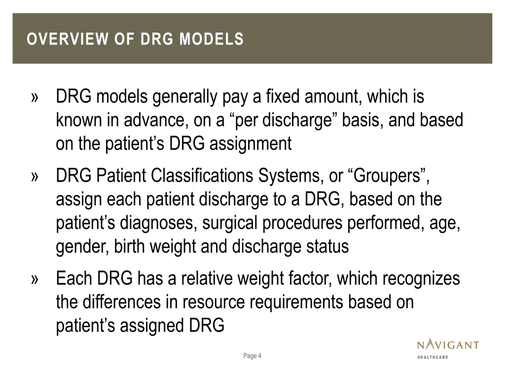 overview of drg models