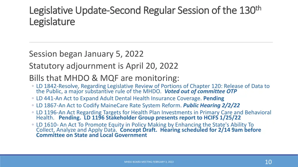 legislative update legislative update second