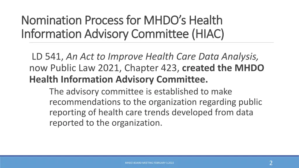 nomination process for mhdo s health nomination