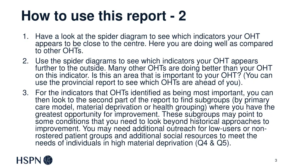 how to use this report 2