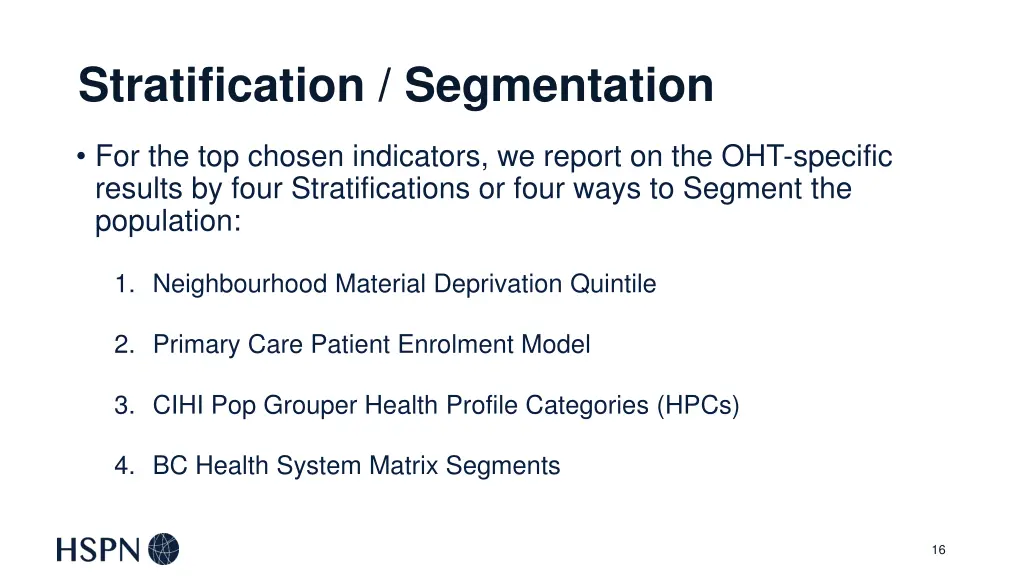 stratification segmentation