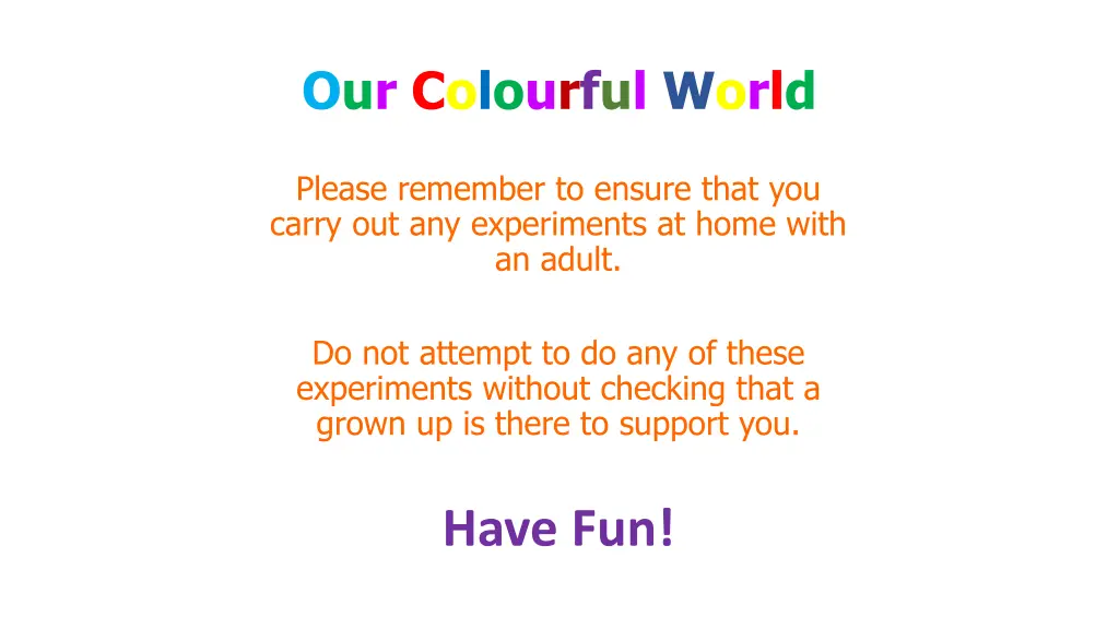 our colourful world 1