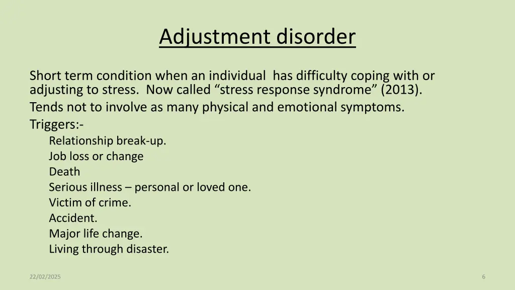 adjustment disorder