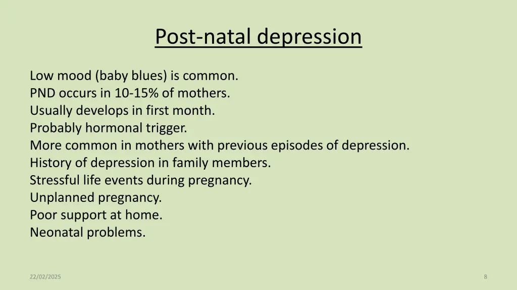 post natal depression
