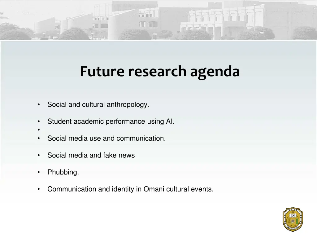 future research agenda
