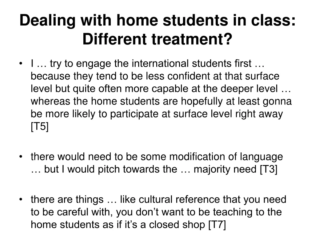 dealing with home students in class different 1