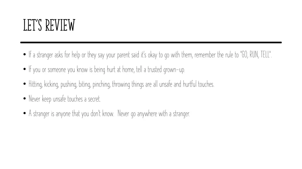 let s review 1