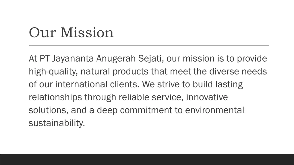 our mission