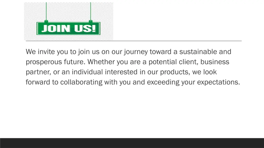 we invite you to join us on our journey toward