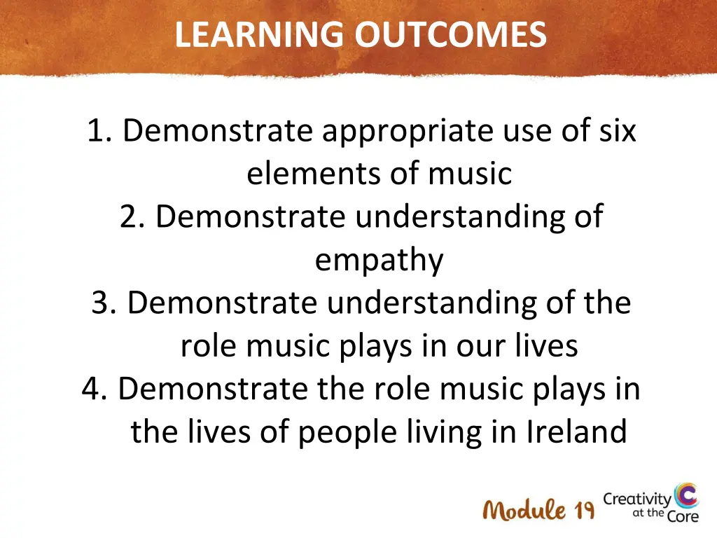 learning outcomes