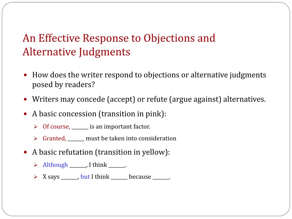 an effective response to objections