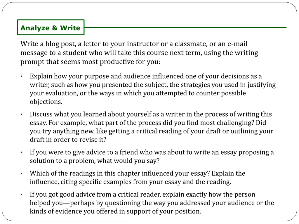 analyze write